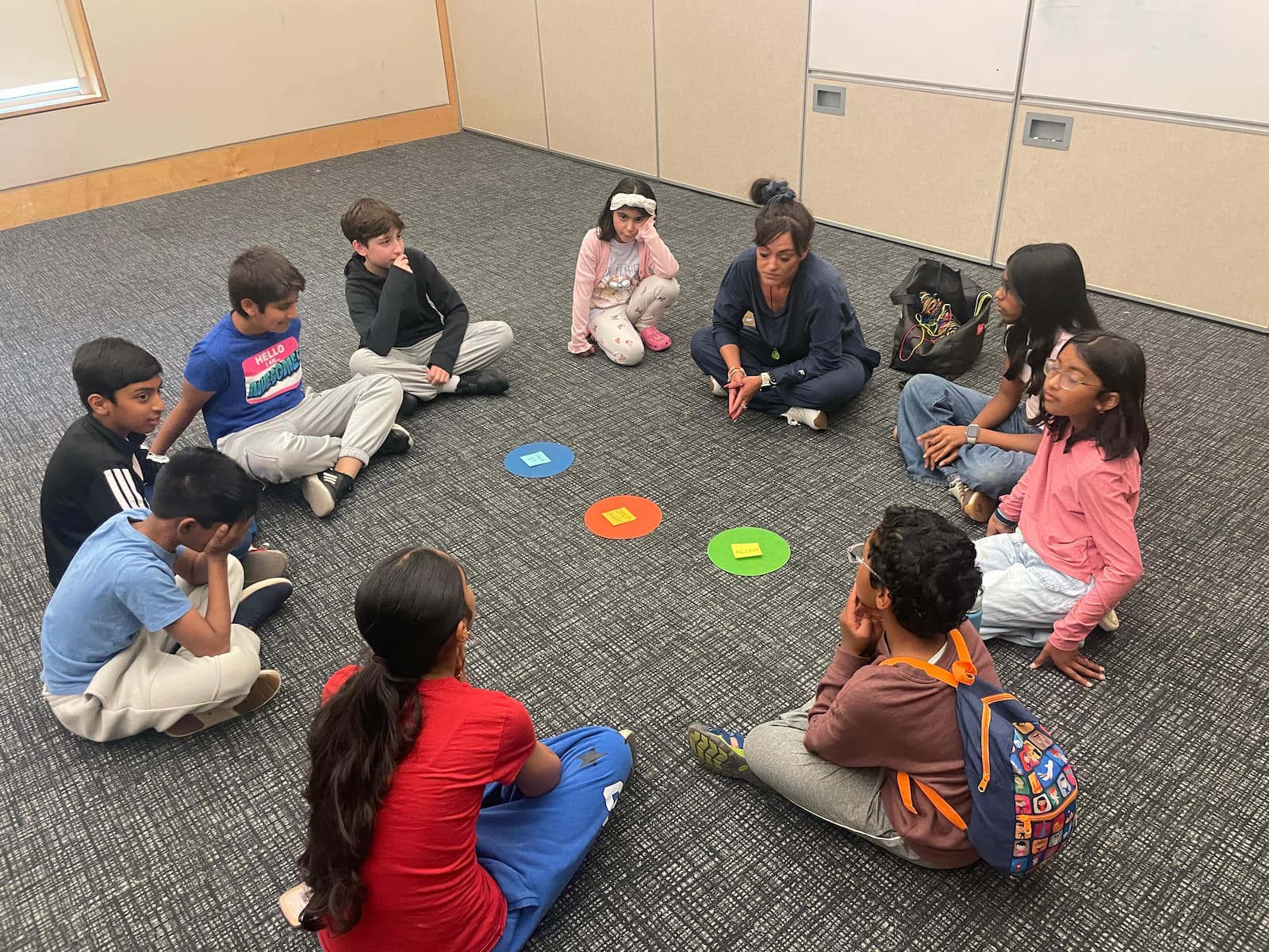 Kids mapping options across the Three Doors at The Situation Room